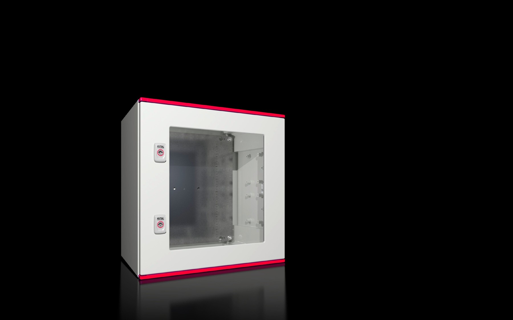 Rittal 1454000 Wall Mounted GRP RAL7035 Window 500x500x300 IP66