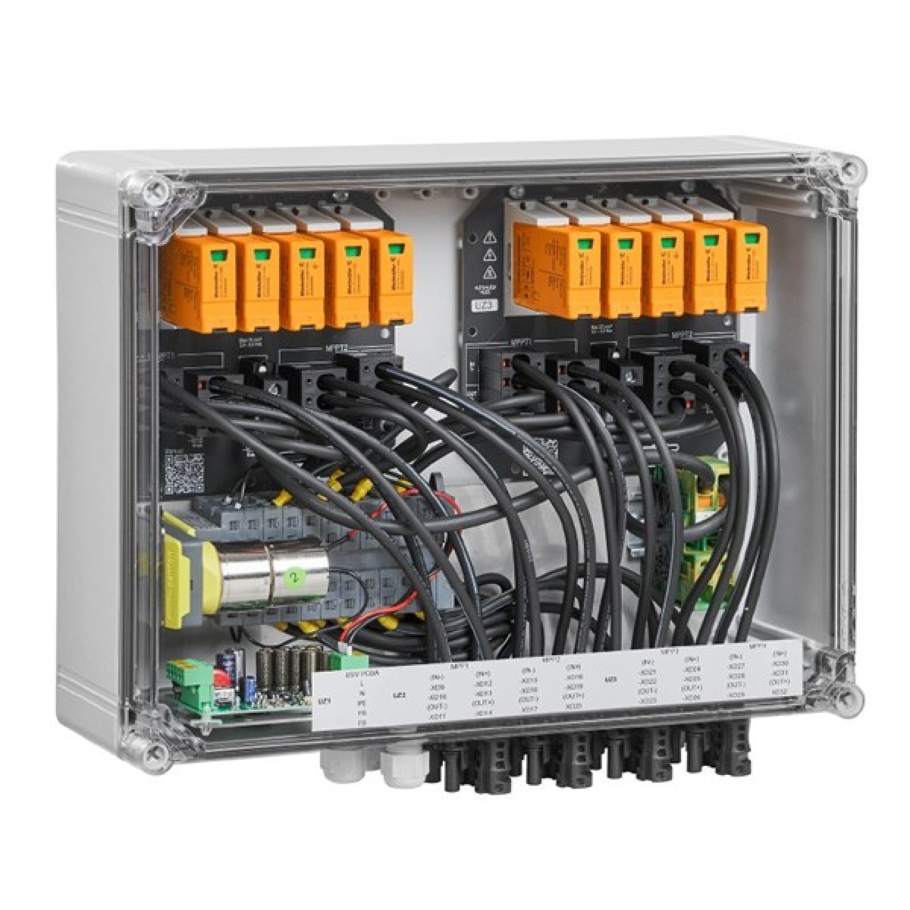 Weidmuller Photovoltaics Combiner Box Fireman's switch PV Next DC Combiner Box 2 In / 1 Out 4 MPP RD SPD Type 1+2 WM4 11