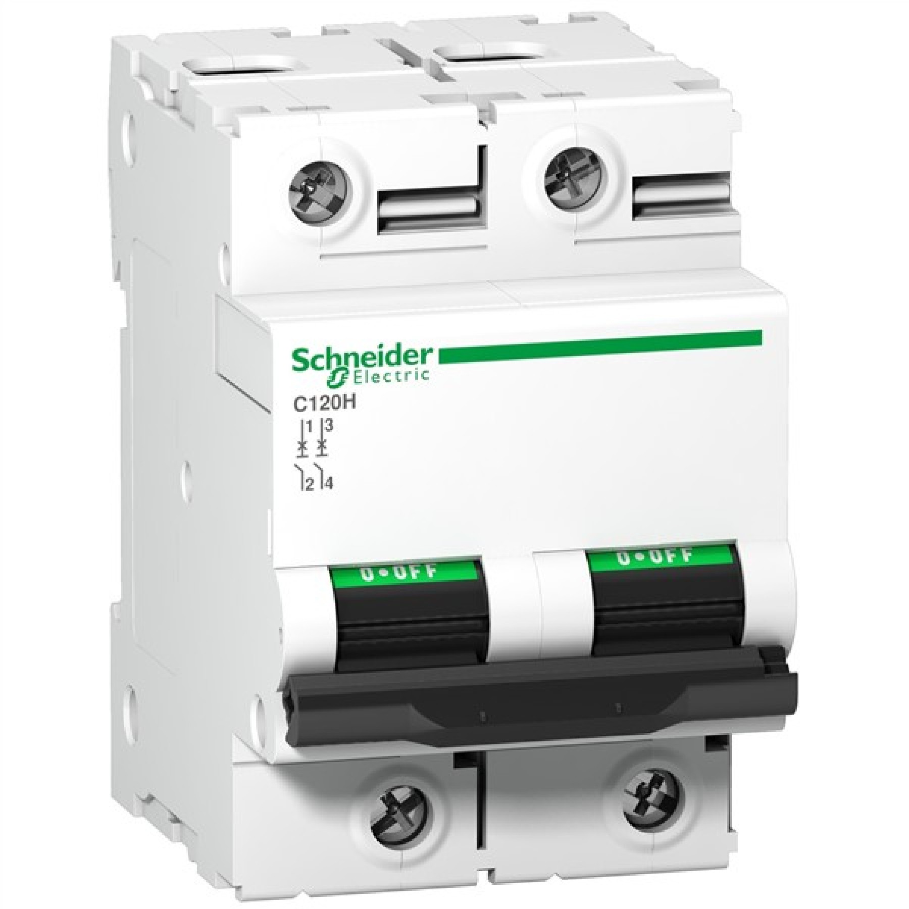 Schneider Miniature circuit-breaker Acti9 C120H 2P 100A C curve 15000 A (IEC 60898-1) 15 kA (IEC 60947-2)