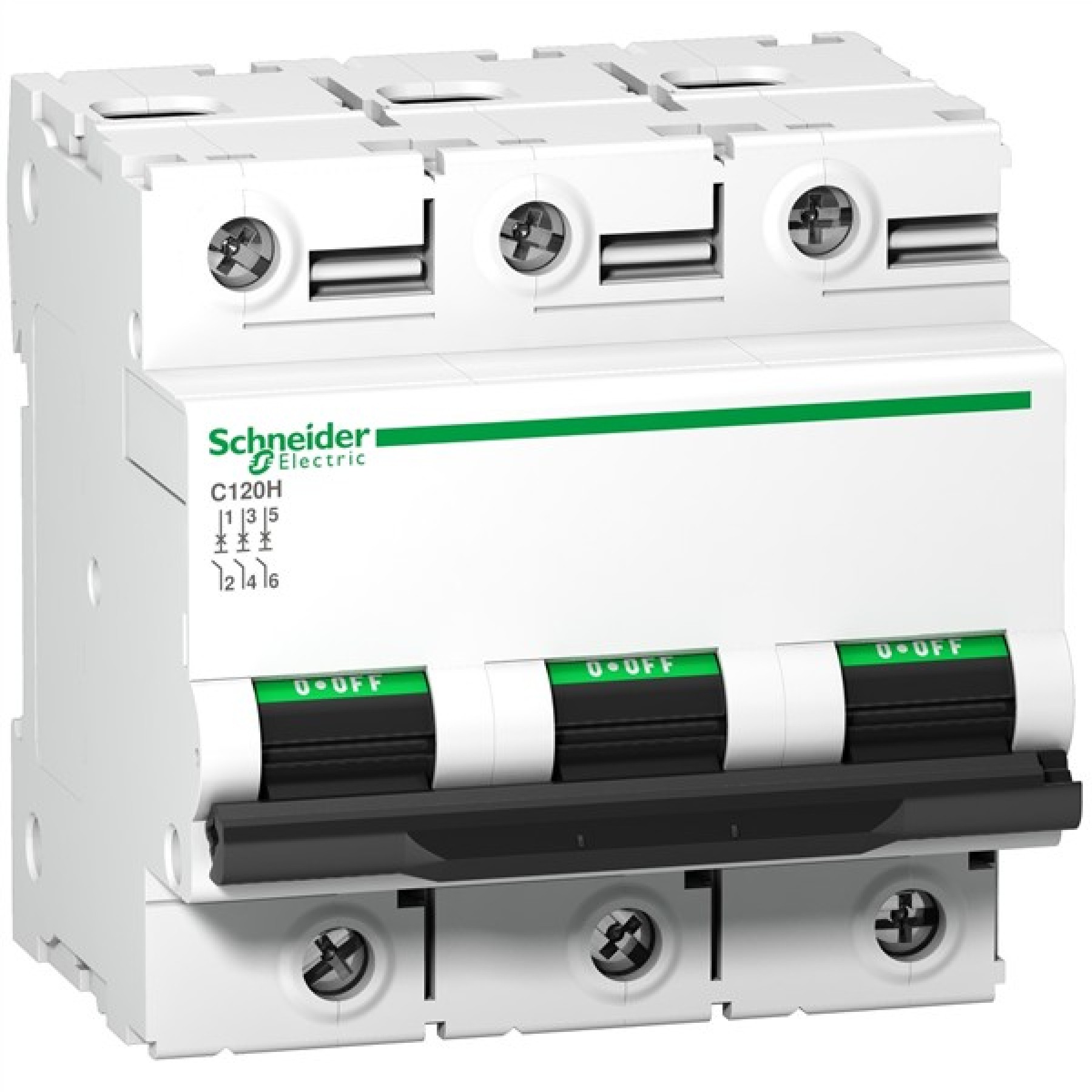 Schneider Miniature circuit-breaker Acti9 C120H 3P 63 A C curve 15000 A (IEC 60898-1) 15 kA (IEC 60947-2)