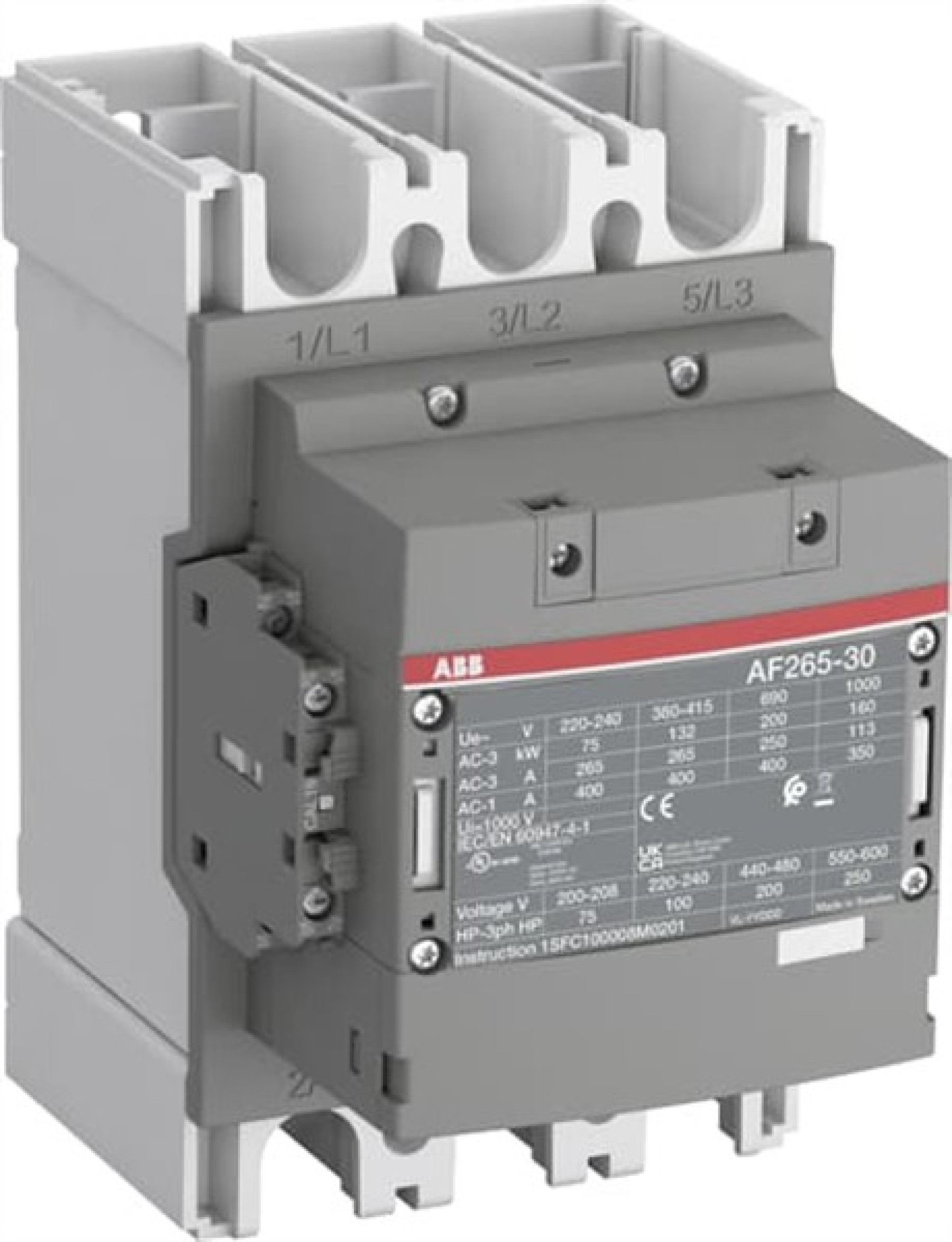 ABB AF265-30-11-11 Contactor 265A 265AMP 160KW 3 POLE 24...60VAC 50-60HZ-DC