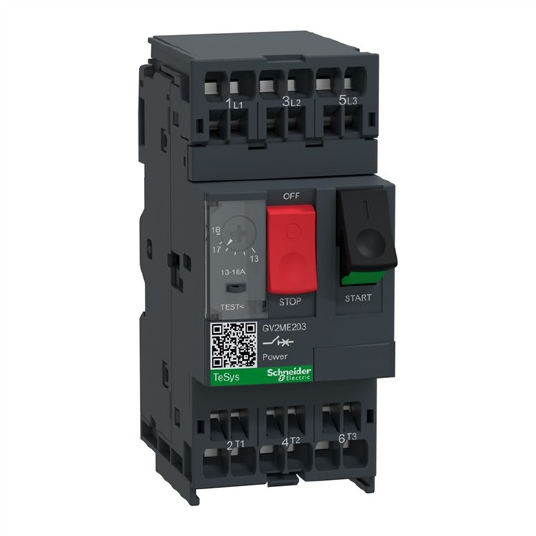 Motor circuit breaker TeSys GV2 3P 13-18 A thermal magnetic spring terminals