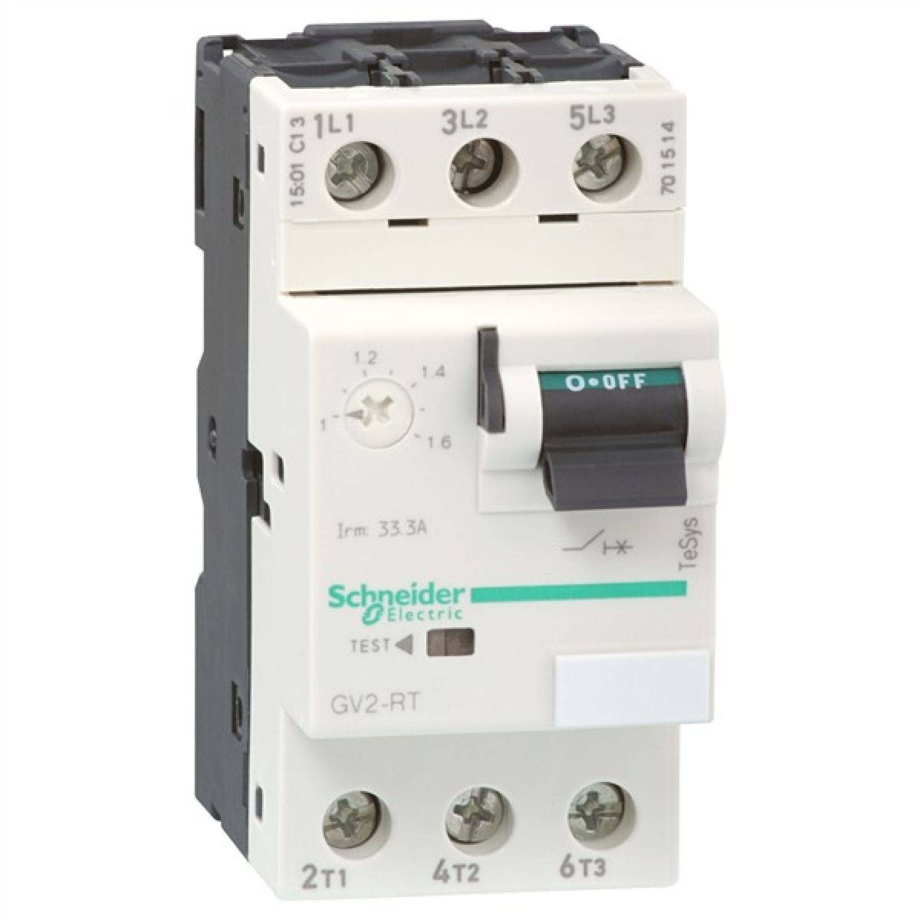 Motor circuit breaker TeSys GV2 3P 1.6-2.5 A thermal magnetic screw clamp terminals