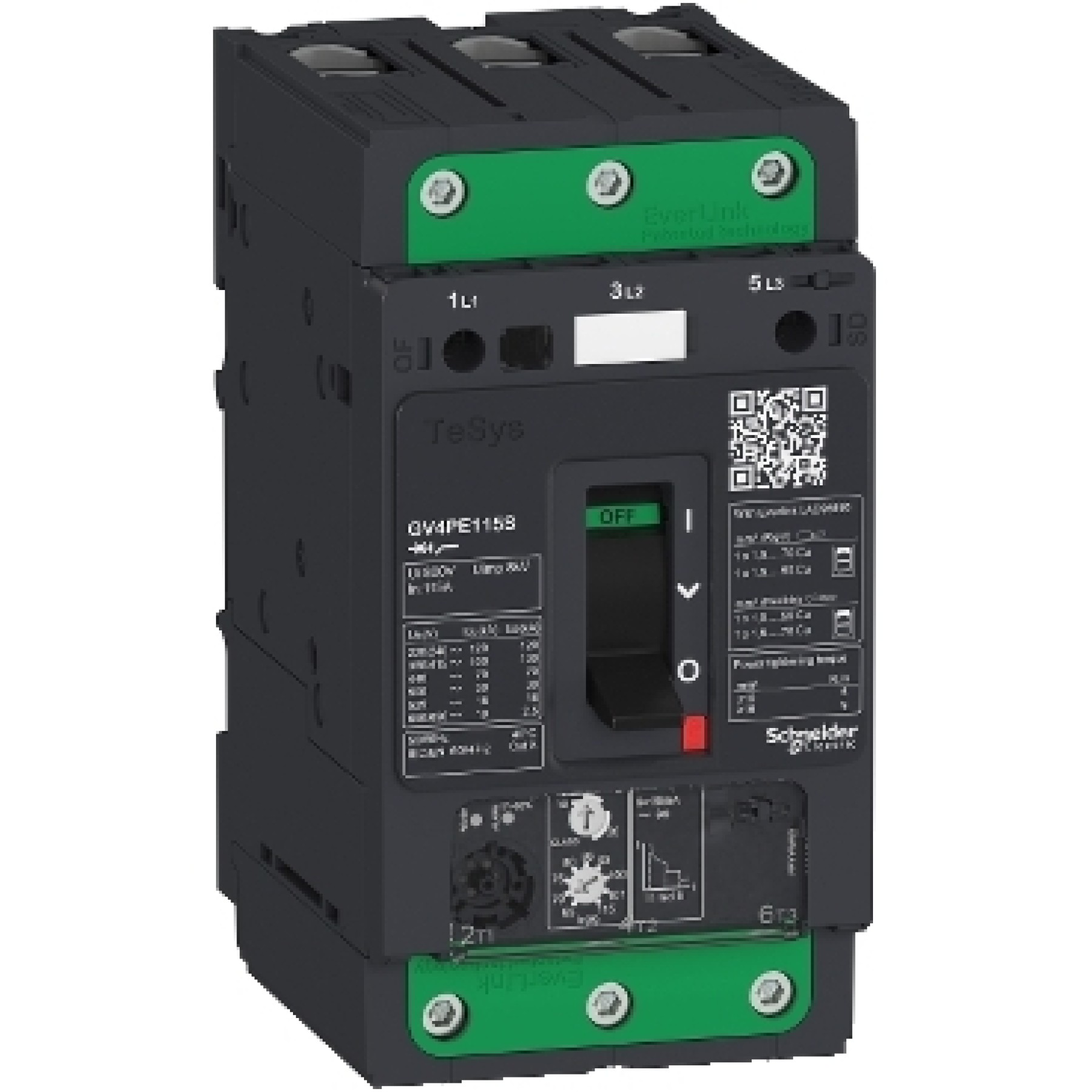 Schneider GV4PE80B TeSys GV4 - thermal magnetic MOTOR circuit breaker / Manual motor starter - 80A 80AMP 3P - with Everlink