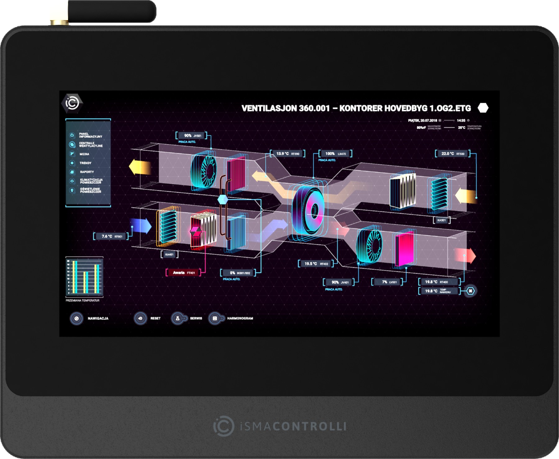iSMA-D-PA10C-B1 Industrial PC Panel with Android 7.1 operating system.