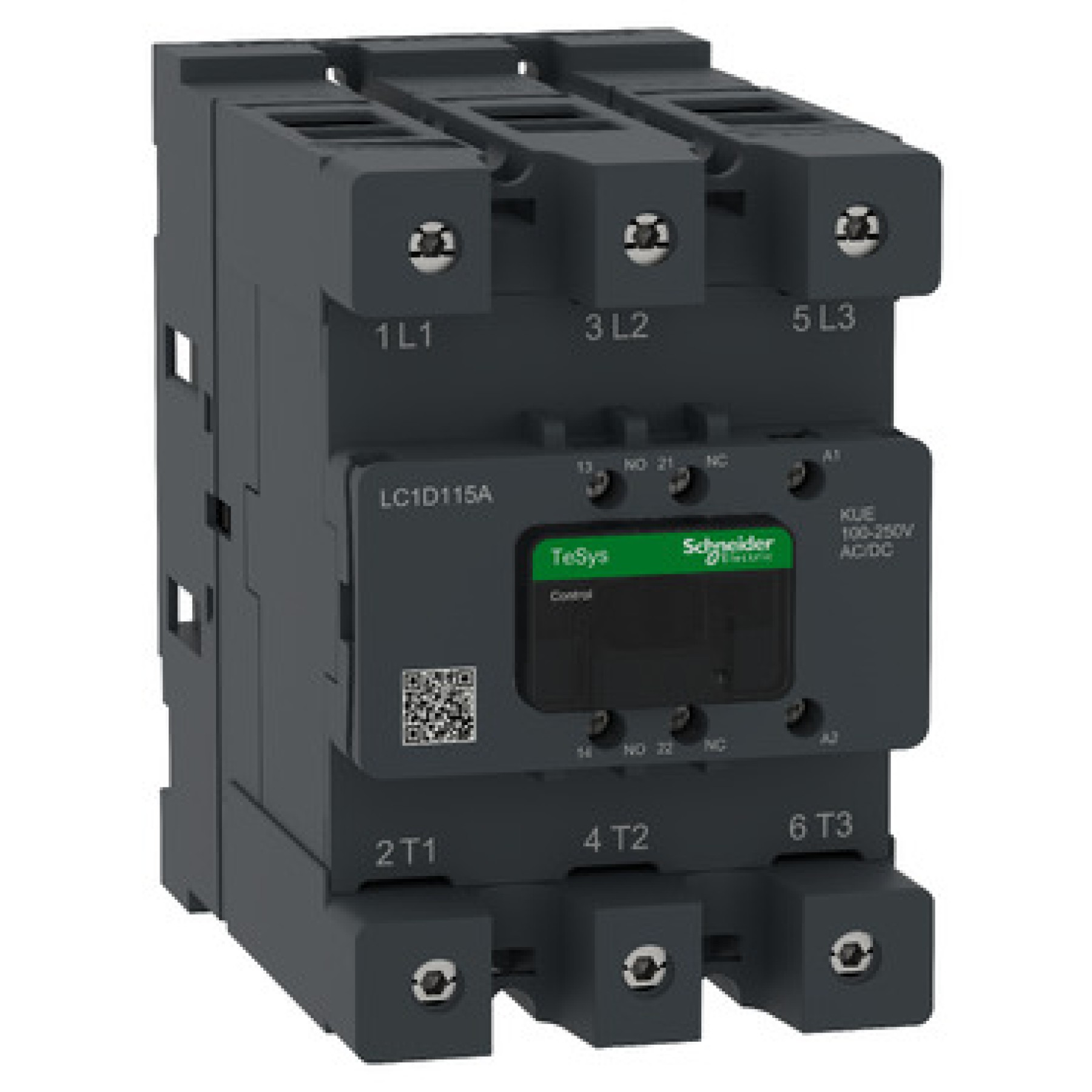 Schneider LC1D115A 115AMPKUE Contactor 3P 115A 115AMP 55KW 100-250VACDC