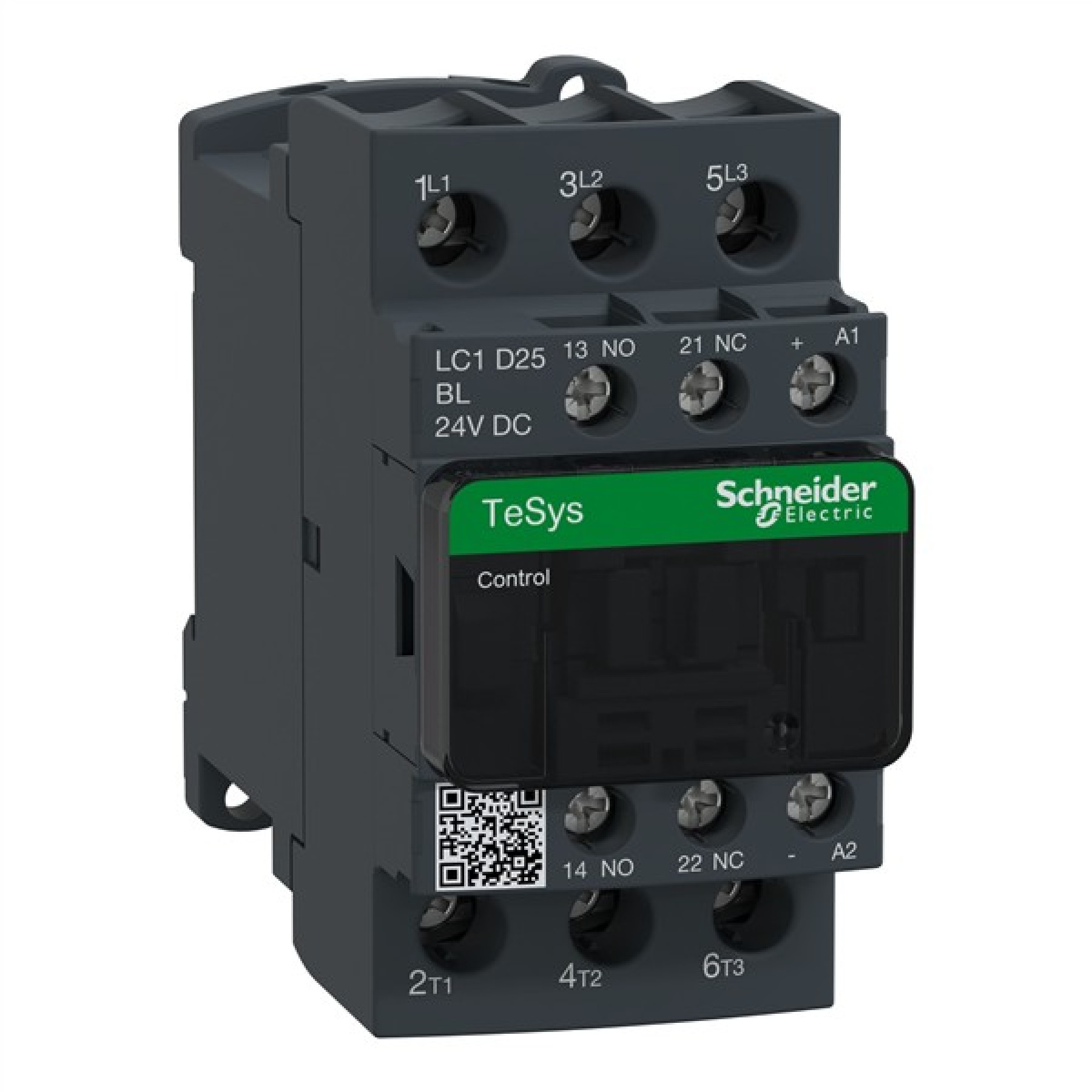Schneider LC1D25BL Contactor 25A 25AMP 11KW 3P 3NO 2.4W 24VDC Low Loss Coil