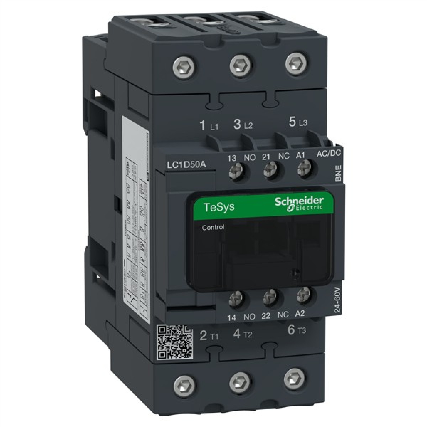 Schneider LC1D50APBNE Contactor 50A 50AMP 22KW 3P 3NO 24...60VACDC