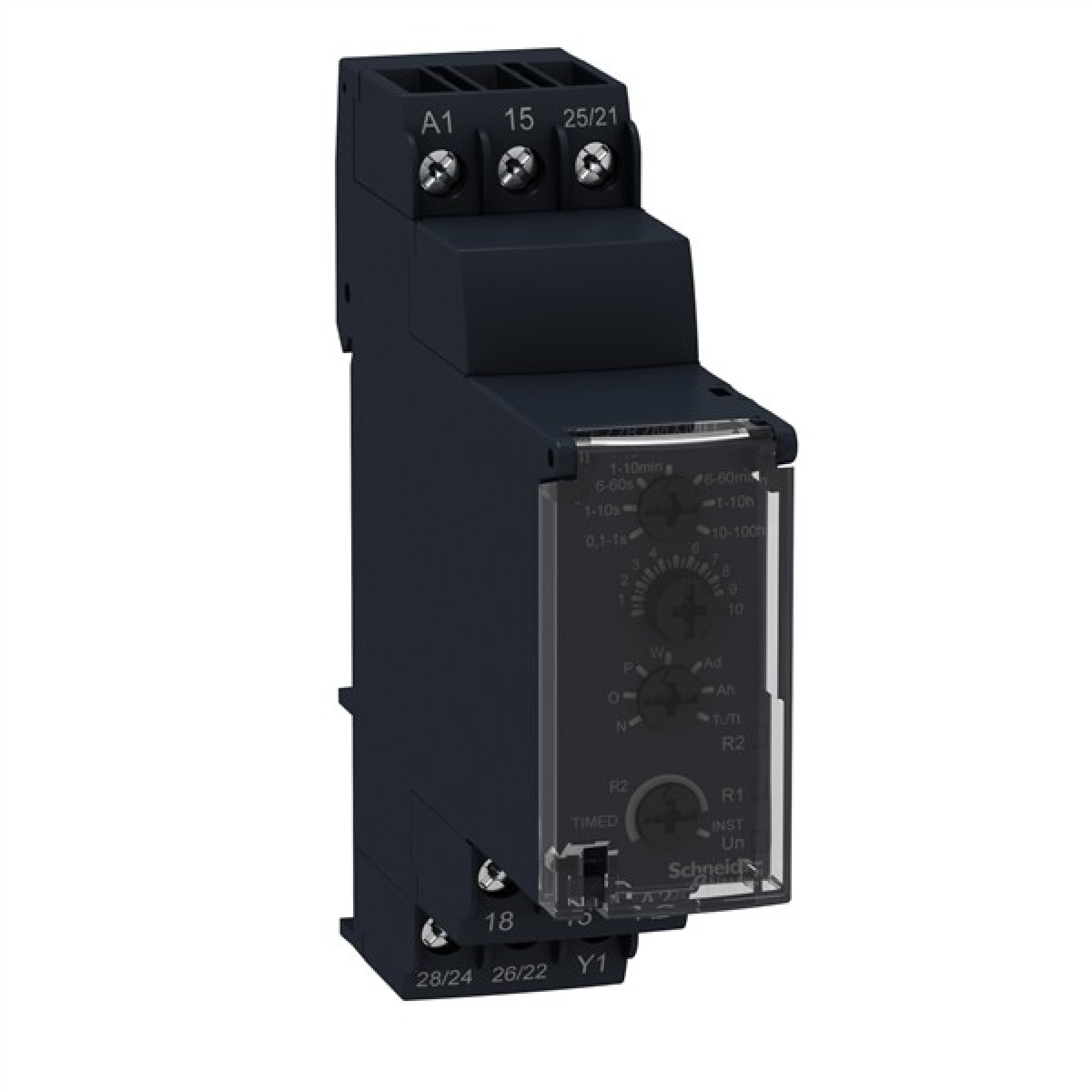 Schneider Multifunction Timer Relay 2C/O 24VDC 24-240VAC