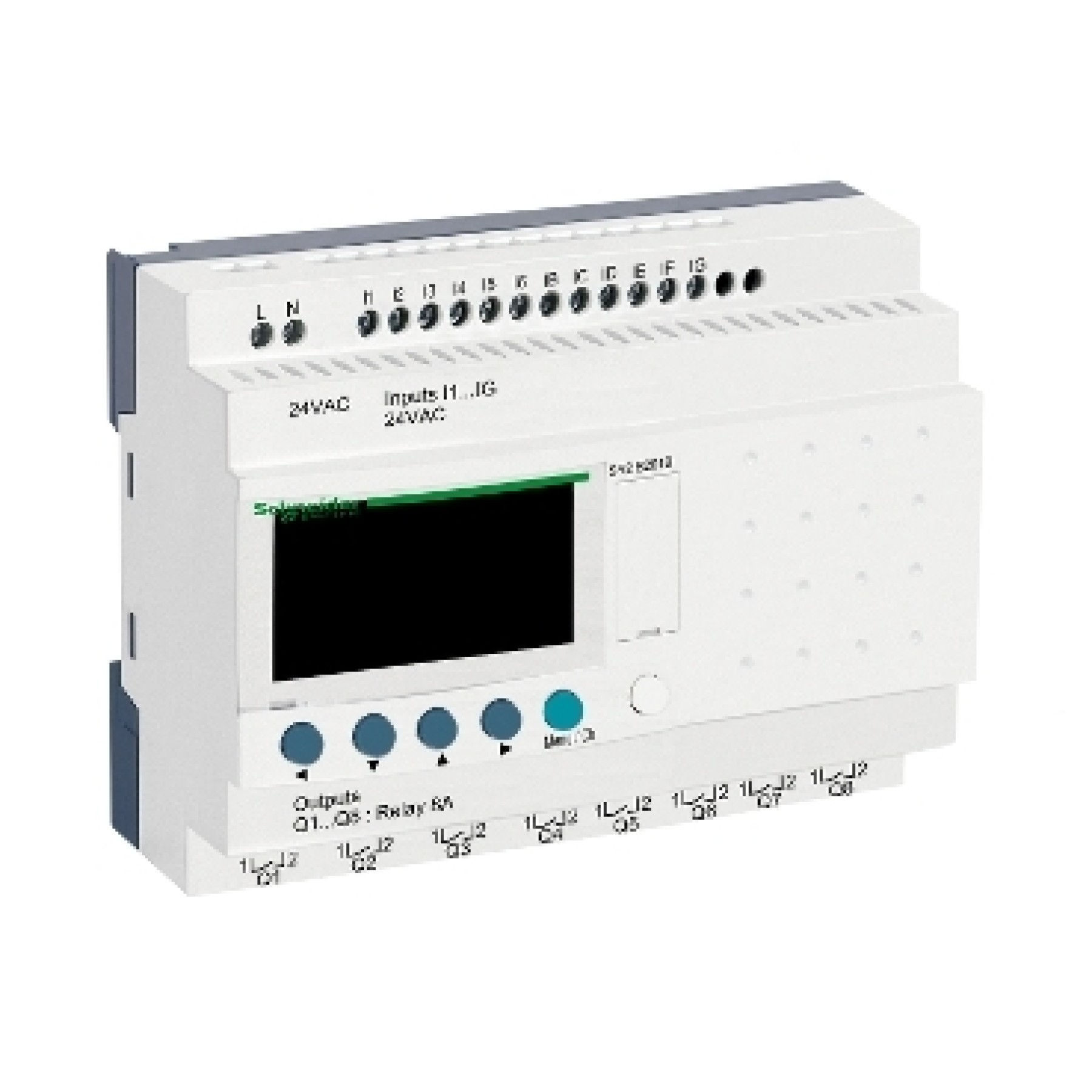 Schneider SR2B201B compact smart relay ZelI/O Logic - 20 I/O - 24 V AC - clock - display