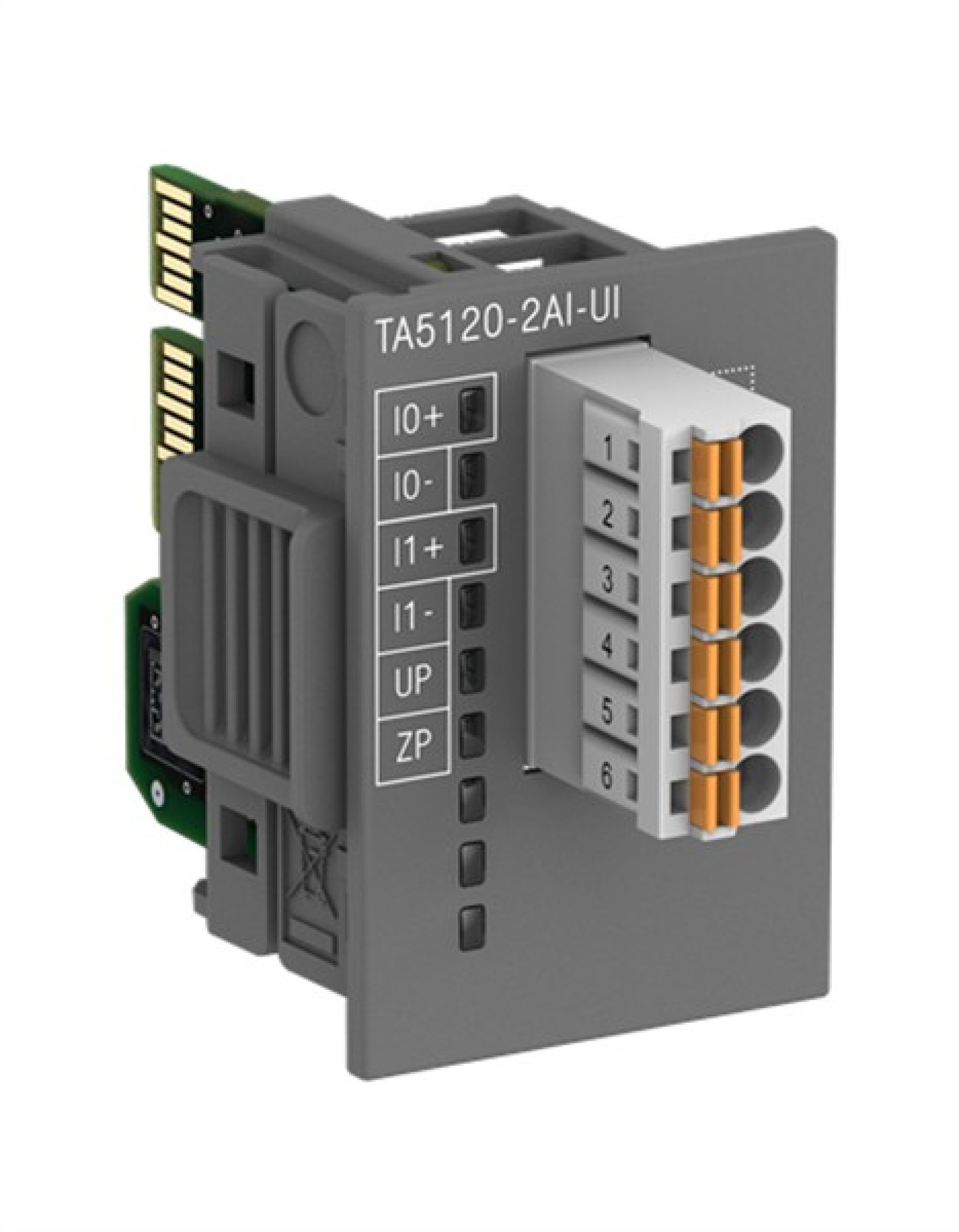 ABB TA5120-2AI-UI AC500 analog input module optI/On board 2AI U/I 12 Bit spring/cable front terminal 3.50 mm pitch