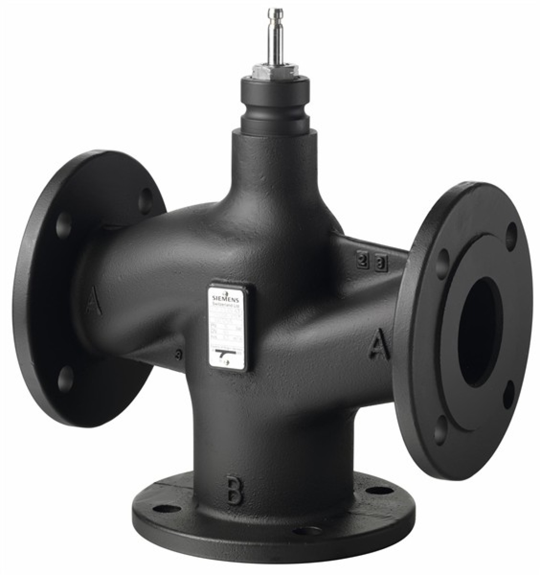 Siemens VXF43.125-200 125mm 3 Port flanged cast iron Globe Valve with stainless steel trim PN16 20 to +220-C kvs=200