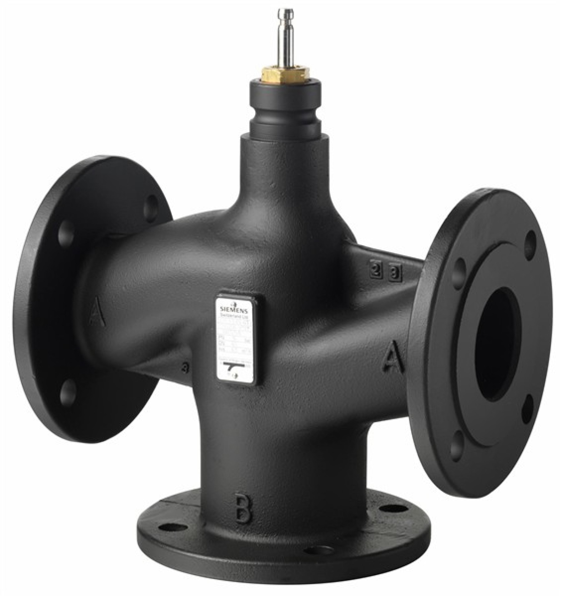Siemens VXF53.40-16 40mm 3 port flanged cast iron Globe Valve with stainless steel trim PN25 20 to +220-C kvs 16